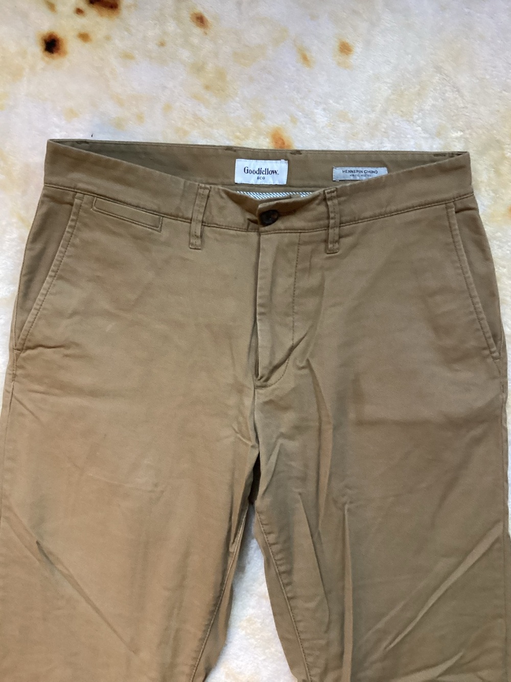 Goodfellow & Co Men's Khaki Flat-Front Chinos